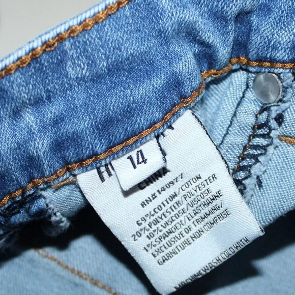 HUDSON Girls 14 Skinny Leg Cuff Ankle Length Jeans Light Blue - Picture 9 of 9